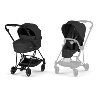 Cybex Mios Comfort Pushchair & Foldable Carrycot - Sepia Black/Black