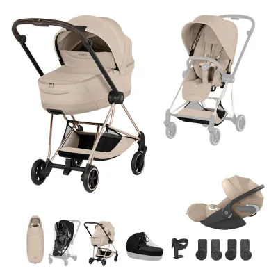 Cybex Mios Ultimate Accessory Bundle - No Base / Cozy Beige / Matt Black
