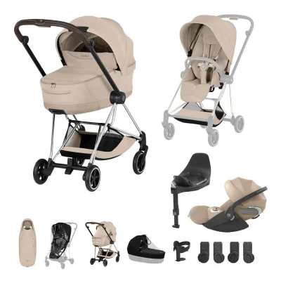 Cybex Mios Ultimate Accessory Bundle - Coconut Brown / Rose Gold