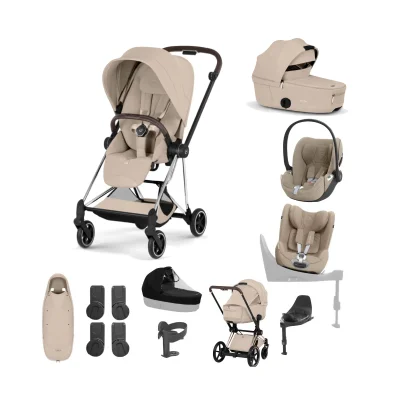 Cybex Mios Ultimate Birth & Beyond Bundle - Chrome Brown/Cozy Beige