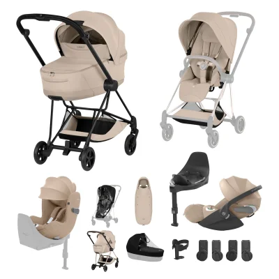 Cybex Mios Ultimate Birth & Beyond Bundle - Matt Black/Cozy Beige