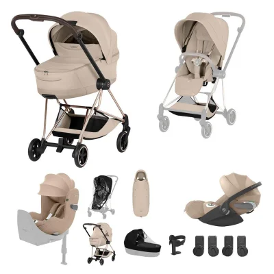 Cybex Mios Ultimate Birth & Beyond Bundle - No Base / Sepia Black / Rose Gold