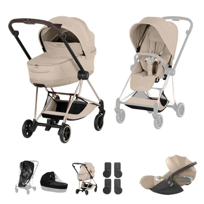 Cybex Mios Ultimate Bundle - No Base / With Base / Cozy Beige / Rose Gold