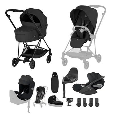 Cybex Platinum MIOS Comfort Family Travel System- Sepia Black + Matt Black