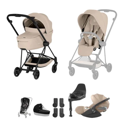 Cybex Platinum MIOS Comfort Travel System- Cozy Beige + Matt Black