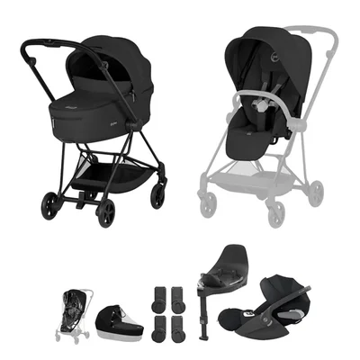 Cybex Platinum MIOS Comfort Travel System- Sepia Black + Matt Black - Without Footmuff & Cup Holder