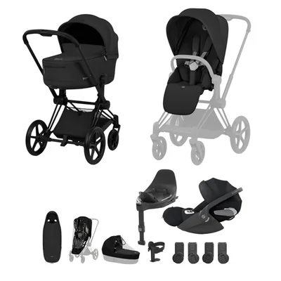 Cybex Platinum PRIAM Comfort Travel System- Sepia Black + Matt Black