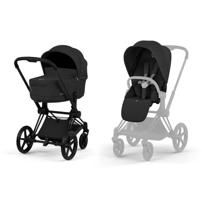 Cybex Priam Comfort Pushchair & Foldable Carrycot - Sepia Black