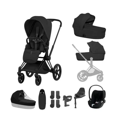 Cybex Priam Style Ultimate Accessory Bundle - Matt Black/Sepia Black - Blue