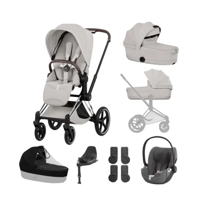 Cybex Priam Style Ultimate Bundle - Chrome Brown/City Grey - Blue
