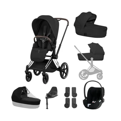 Cybex Priam Style Ultimate Bundle - Chrome Brown/Sepia Black - Blue