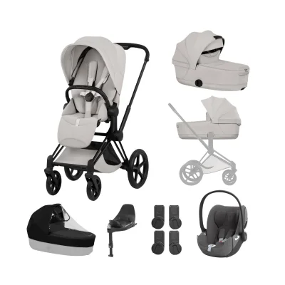 Cybex Priam Style Ultimate Bundle - Matt Black/City Grey - Blue