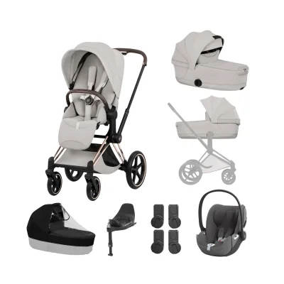 Cybex Priam Style Ultimate Bundle - Rose Gold/City Grey - Blue