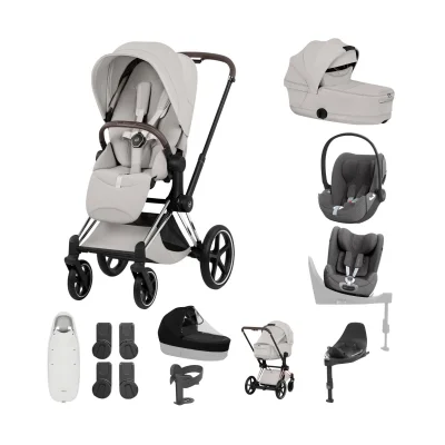 Cybex Priam Ultimate Birth & Beyond Bundle - Chrome Brown/City Grey