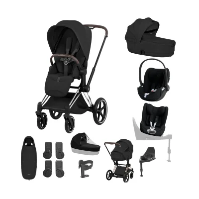 Cybex Priam Ultimate Birth & Beyond Bundle - Chrome Brown/Sepia Black