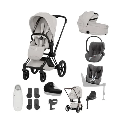 Cybex Priam Ultimate Birth & Beyond Bundle - Matt Black/City Grey