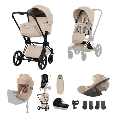 Cybex Priam Ultimate Birth & Beyond Bundle - Matt Black/Sepia Black - Sepia Black