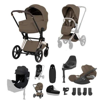 Cybex Priam Ultimate Birth & Beyond Bundle - Matt Black/Sepia Black