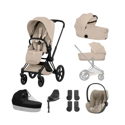 Cybex Priam Ultimate Bundle - Matt Black/Cozy Beige