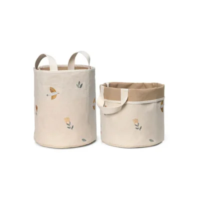 Dear April Toto Small Embroidered Storage Baskets 2 Pack