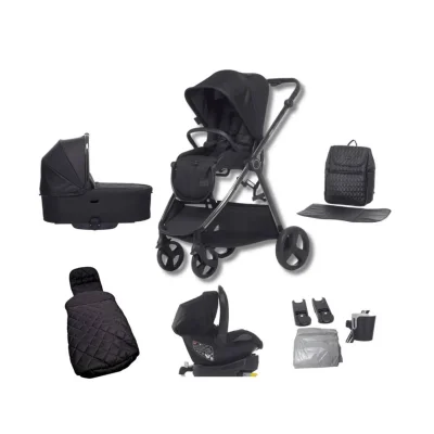 Didofy Stargazer 11 Piece Travel Bundle With Folding Carrycot - rain cover / Black
