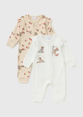 Disney Bambi Baby Cream Berry Sleepsuits (Newborn-23mths)