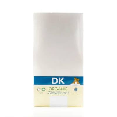 DK Glove ORGANIC Fitted Cotton Sheet for Short Cot Bed 132x70-Cream - White