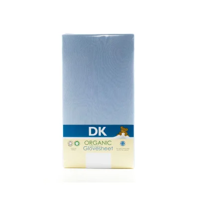 DK Glove ORGANIC Fitted Cotton Sheet for Small Cot 117x53 - Blue