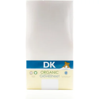 DK Glove ORGANIC Fitted Sheet for Large Cot Bed 132x77-White - White