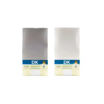 DK Glovesheet Pack of 2 Organic Sheets for Maxi Cosi Iora 80x50cm-White/Grey - Default
