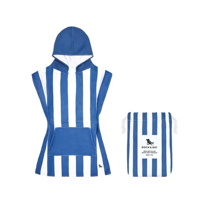 Dock & Bay Kid's Beach Poncho - Whitsunday Blue / 6-10y