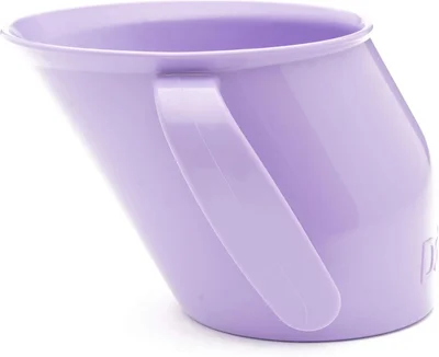 Doidy Cup, 3 Months +, Baby & Toddler First Open Beaker, Unique Slanted Design for Training & Learning to Drink, weaning Essentials for Milk & Water (Trainer Cup, Lilac)