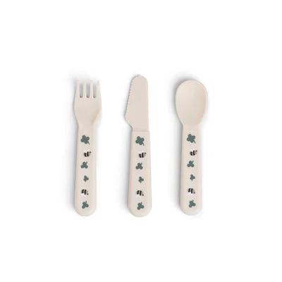 Done By Deer Foodie Cutlery Set - Tiny Farm Sand - Tiny Farm Powder