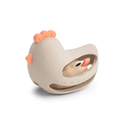 Done by Deer Grip and Teether Toy with Rattle Clucky - Beige