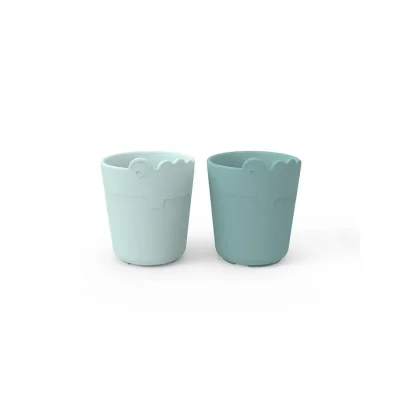 Done by Deer Kiddish Mini Mug - 2 Pack - Blue - Croco - Blue