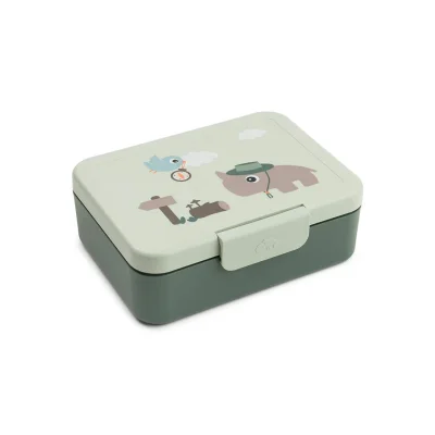 Done by Deer Lunch Box With Divider - Tiny Trails Green