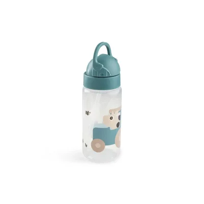 Done by Deer Straw Bottle - Tiny Farm Blue - 350ml