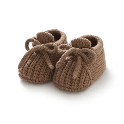 DovFanny Baby Booties Newborn Baby First Shoes - Coffe / 0-3 Months