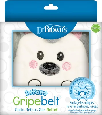 Dr. Brown's Infant Gripe Belt for Colic & Gas Relief, Heated Tummy Wrap, Baby Swaddling Belt, Natural Relief for Upset Stomach in Babies & Toddlers, 0-3m - Hedgehog / 1 count