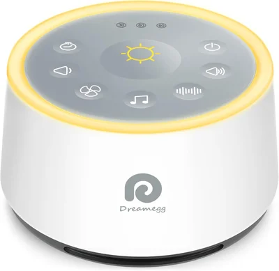 Dreamegg White Noise Machine, D1 Sleep Sound Machine with Night Light for Baby Kid Adult, 24 Natural Sounds Therapy, Continuous or Timer, Sound Machine for Sleeping Nursery Office Travel Gift