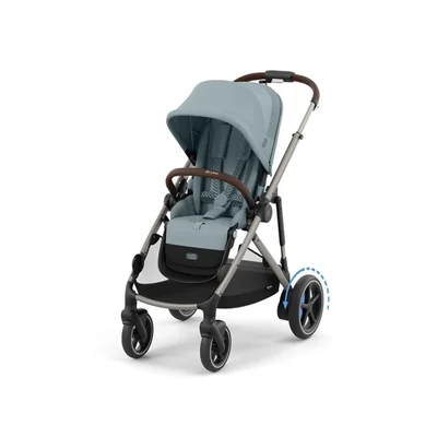 E-Gazelle S Electric Single to Double Pushchair- Stormy Blue - Stormy Blue