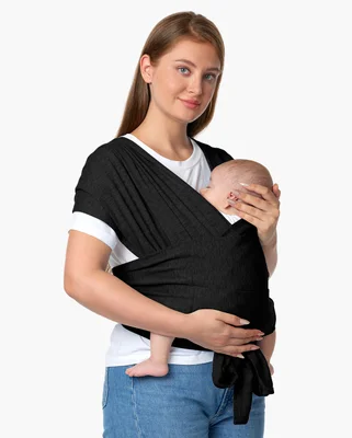 Easy to Wear Hands Free - Baby Wrap Carrier - Black