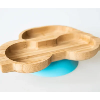 eco rascals Car Shaped Bamboo Suction Plate - Blue