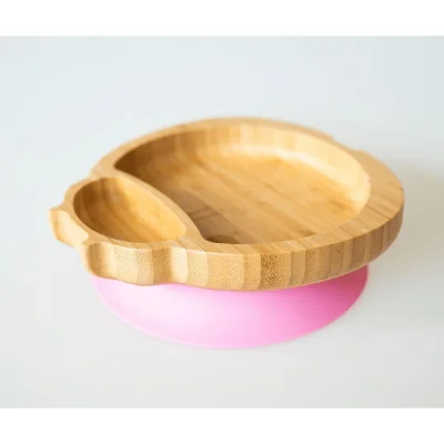 eco rascals Ladybird Shaped Bamboo Suction Plate - Pink