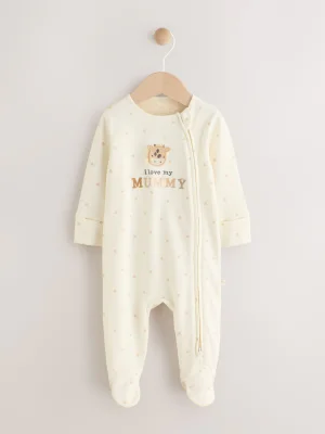 Ecru I Love My Mummy Two Way Zip Baby Sleepsuit (0-18mths)