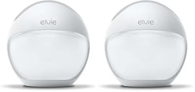 Elvie Curve Manual Breast Pump- Silicone Breast Milk Collector, Wearable Hands-Free Pump for Letdown Collection, Kick-Proof Portable in-Bra Milk Catcher for Breastfeeding (4oz/120ml) (Pack of 2)