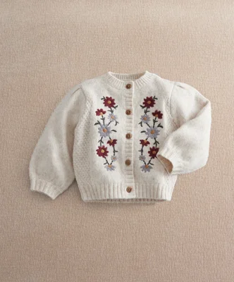 Embroidered Flower Cardigan - 12-18 Months