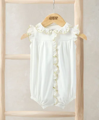 Embroidered Romper - White / 3-6 Months