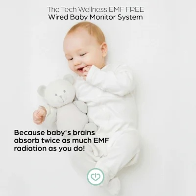 EMF Free Wired Baby Monitor | NO Radiation-NO WiFi-NO Hacking - Less Cables But Possible Dirty Electricity Baby Monitor / 1 Lightning Adapter + 1 USB-C Adapter