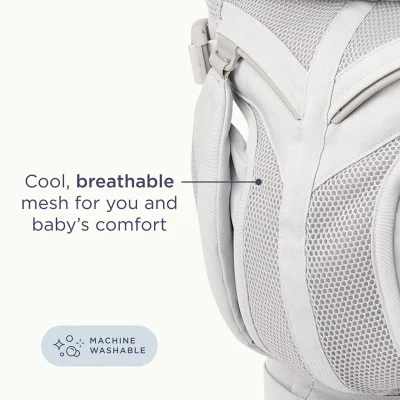 Ergobaby Baby Carrier, 4-Position Omni 360 Cool Air Mesh for Newborn to Toddler (0-3 yrs), Ergonomic Child Carrier & Backpack, Pearl Grey — image 9